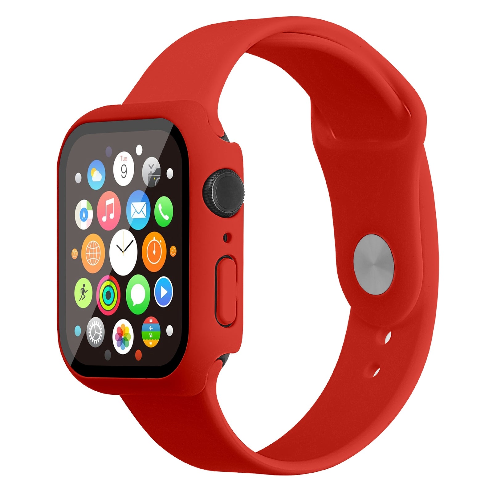 For Apple Watch Series 7 41mm Silicone Outdoor Sports Watch Band+Hard PC Case with Built-in Tempered Glass Screen Protector Size S M For Apple Watch Series 7 41mm Silicone Outdoor Sports Watch Band+Hard PC Case with Built-in Tempered Glass Screen Protector Size S M